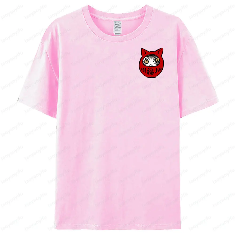 Niedliches Damour Budaoweng-Katzen-T-Shirt im japanischen Stil, Taschenformat, grafisch bedrucktes T-Shirt, japanische Touristen-Souvenirs, Herren- und Damenoberteile
