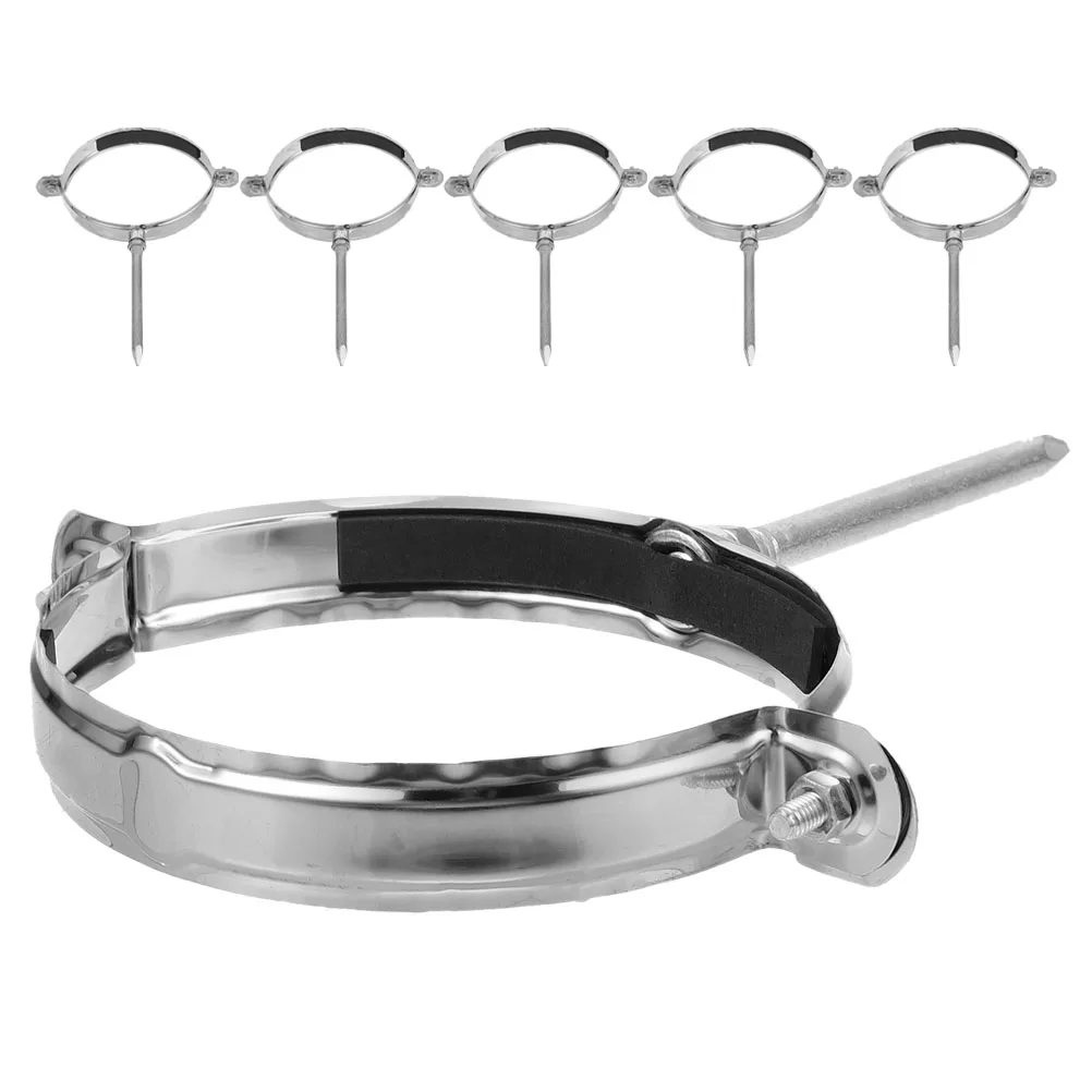 

6pcs Chimney Vent Pipe Roof Bracket Stainless Steel Holder Clamp Iron Support Durable Material High Temperature Easy