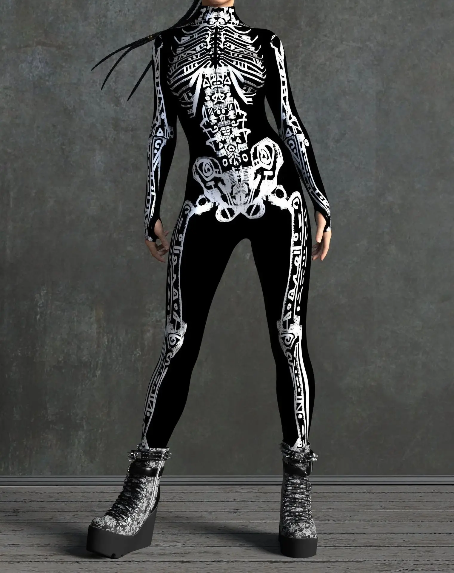 3D-Druck Cyberpunk Damen Strumpfhose Jumpsuit Halloween Feiertagsparty Cosplay Kostüm Elastische Bodysuits Rompers Damen Zentai – Detail 12