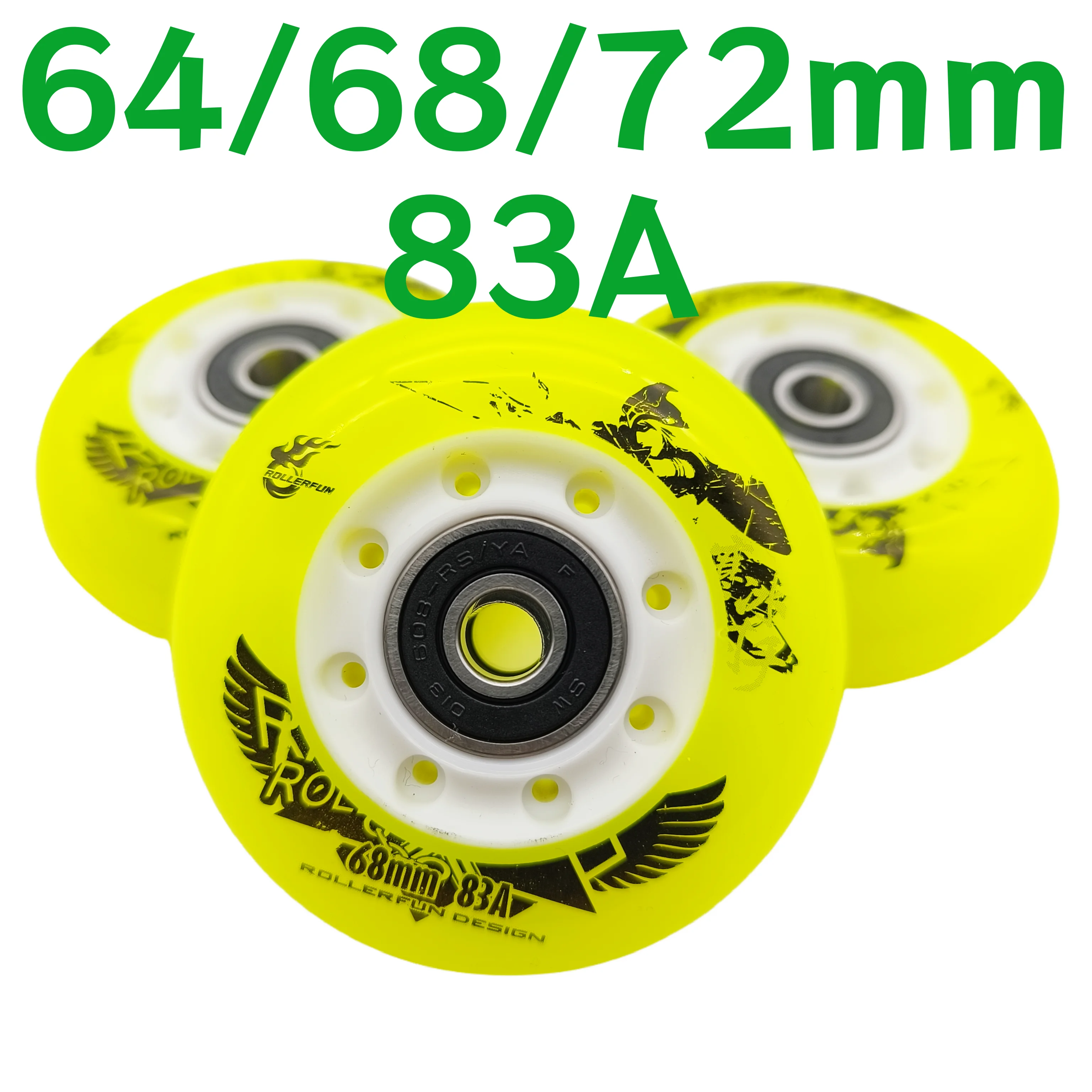 子供用ローラーホイールインラインスケートホイール64mm-68mm-72mm-83aバッチあたり8個