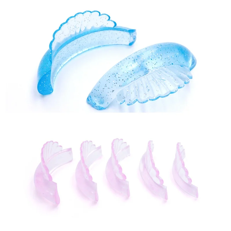 Coussinets en silicone pour rehaussement de cils, 5 paires, bleu/rose, 3D, bigoudi, patchs pour les yeux, outils applicateurs, accessoires d'extension de cils