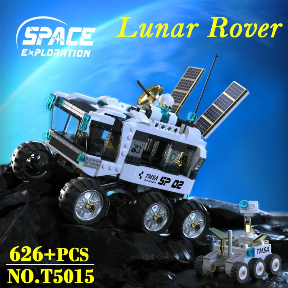 T5015 Lunar Pioneer Building Set 626pcs Moon Exploration Vehicle with Rover Attachment for Adults & Kids DIY Gift