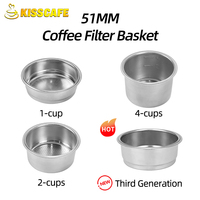 51MM Coffee Filter Basket Replacement Stainless Steel For Delonghi Bottomless Portafilter Espresso Good Accessories Barista Tool