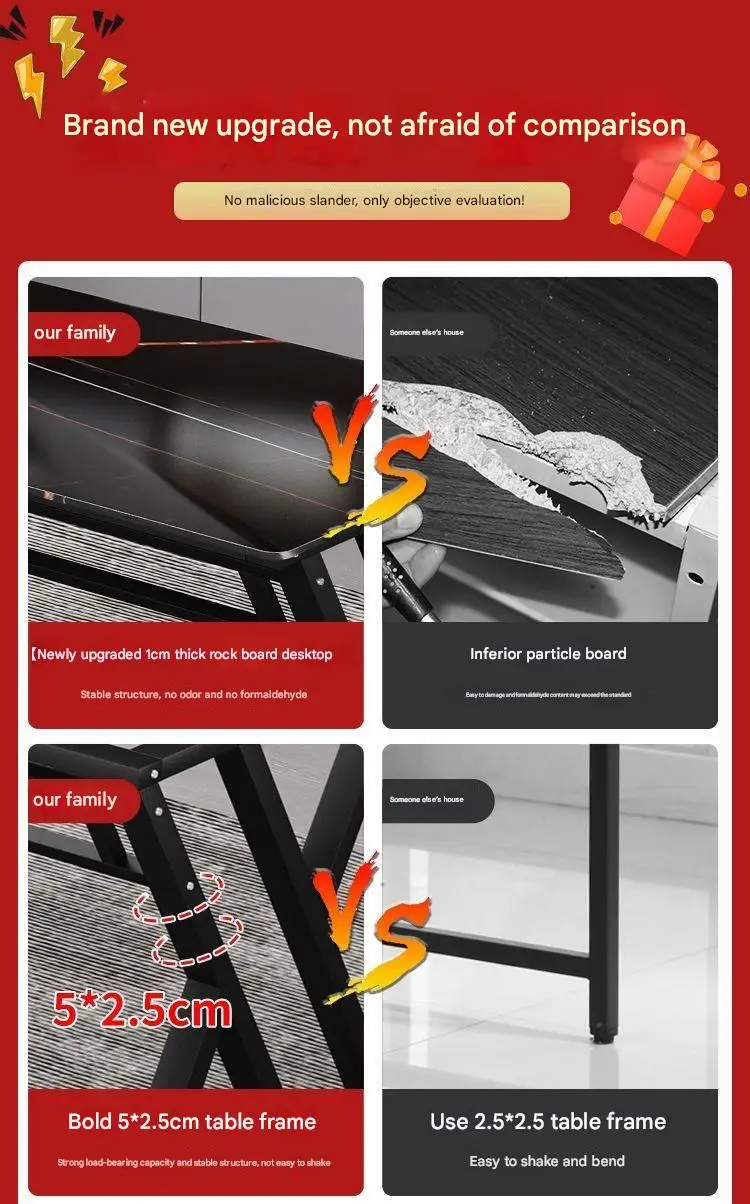 10 مللي متر سميكة روك مجلس سطح المكتب الحديثة الحد الأدنى مكتب مذاكرة المنزل طاولة كتابة بسيطة للاستخدام التجاري