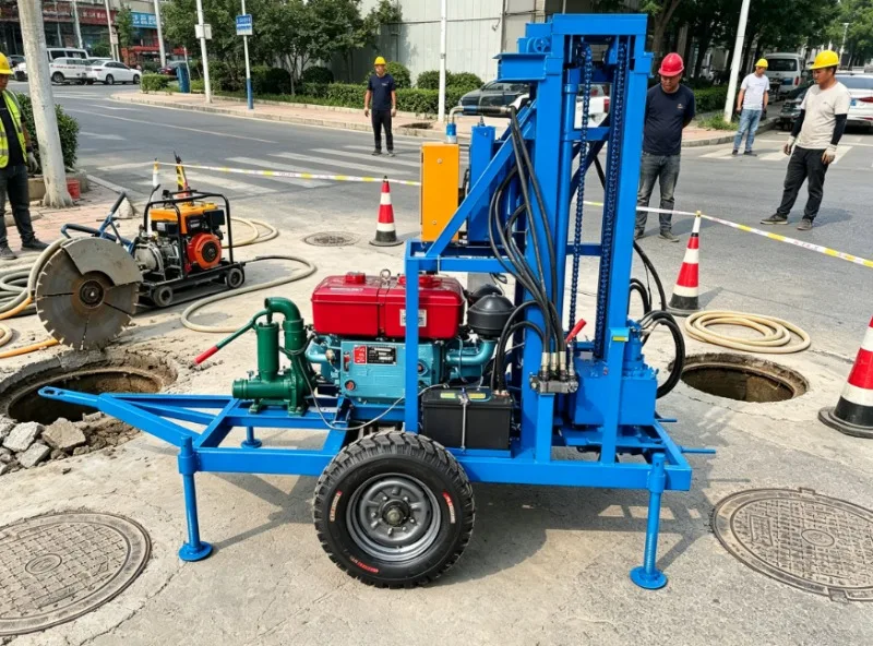 Compact and Maneuverable Water Well Drilling Machine with Diesel Engine for Tight Spaces and Rugged Terrain