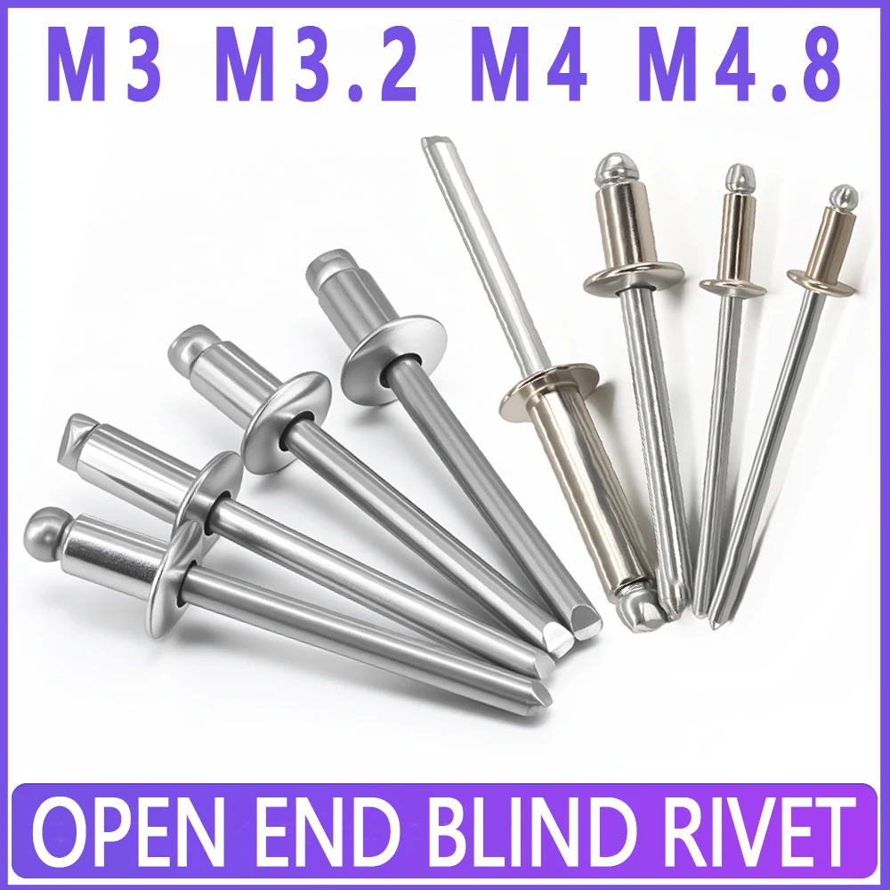 Полустальная/все стальная конструкция Открытая глухая заклепка Круглая головка Поп-открытая полая глухая капельница Самозатыкающиеся заклепки M3M3.2M4M4.8