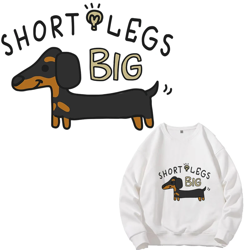 

24.3cmX18cm Cartoon Dachshund Heat transfer clothing fabric iron pressed vinyl washable sticker DIY T-shirt printing