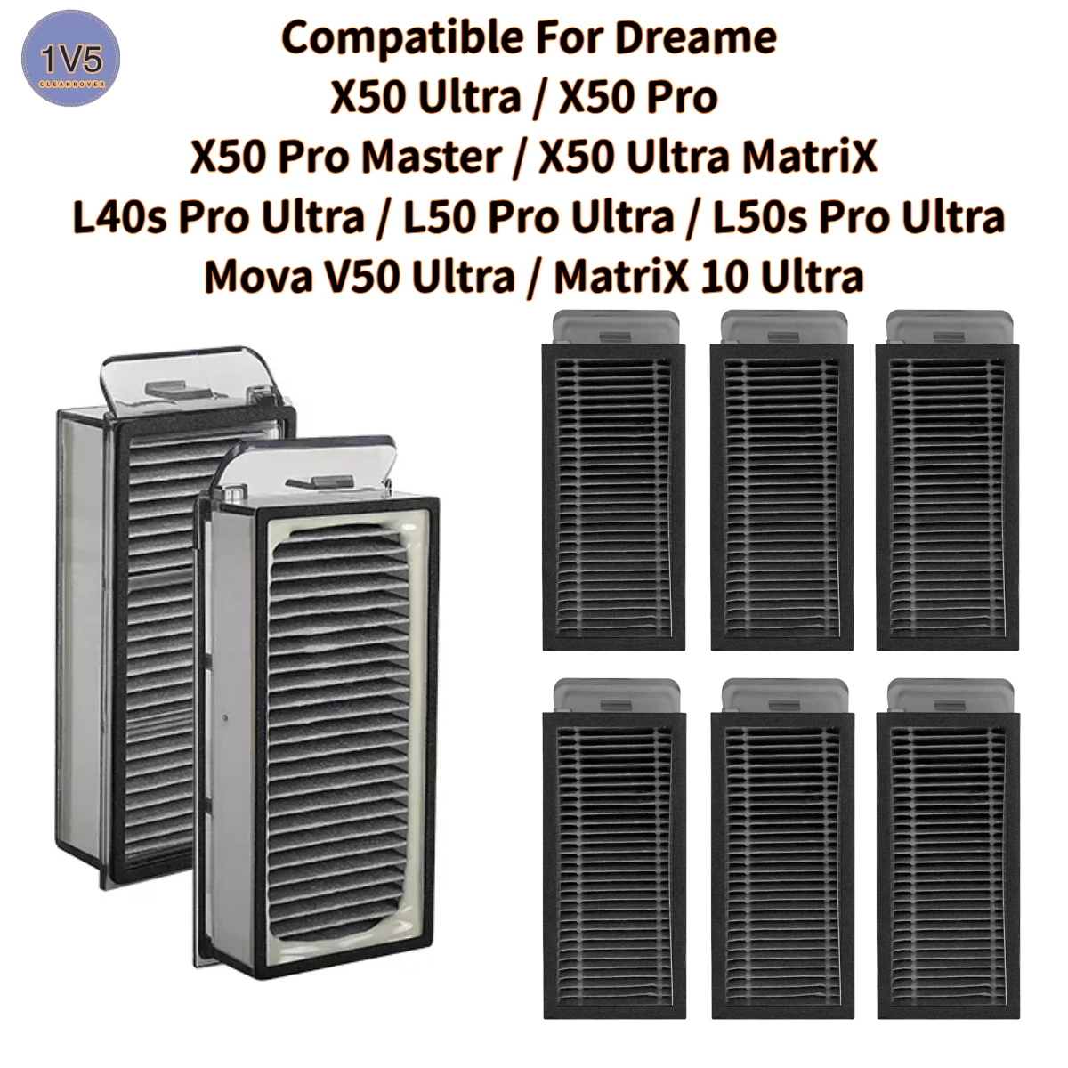 HEPA Filter for Dreame X50 Ultra/X50 Master/L50 Pro Ultra/X50 PRO/MOVA V50 Ultra/X40 Enhanced Edition Robot Vacuum Parts