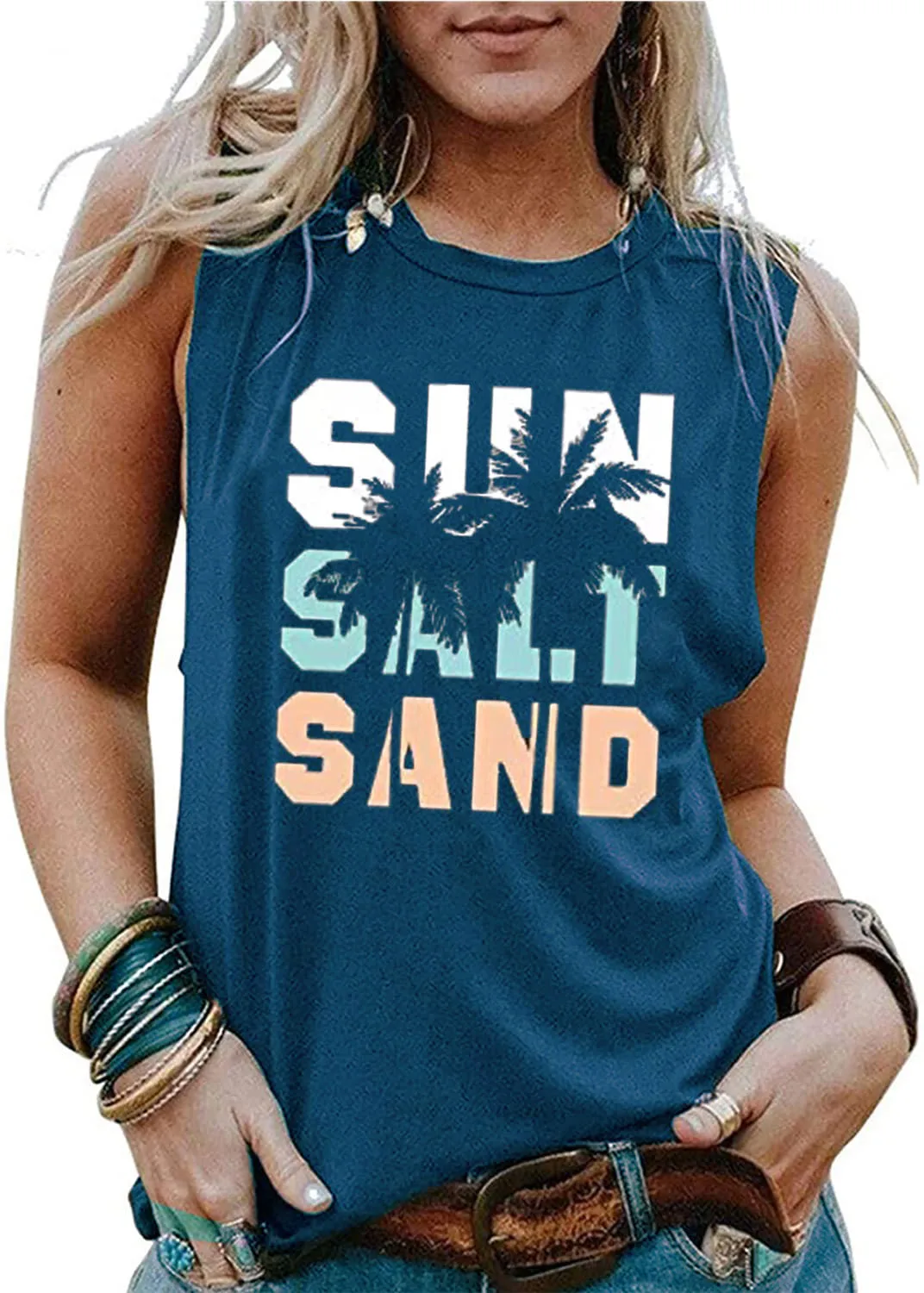 Summer Women's Loose and Personalized Dream Catcher Mesh Printed Sleeveless Vest Top T-Shirt Comfortable Sleeveless Sweater
