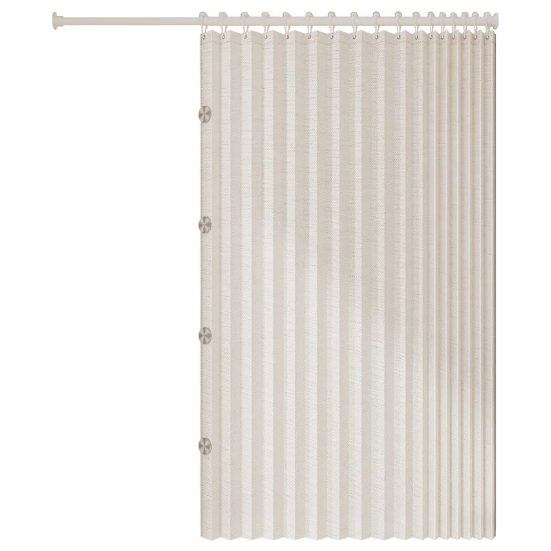 

Bathroom waterproof shower curtain magnetic suction set toilet non-punching bathtub folding shower dry and wet separation partit