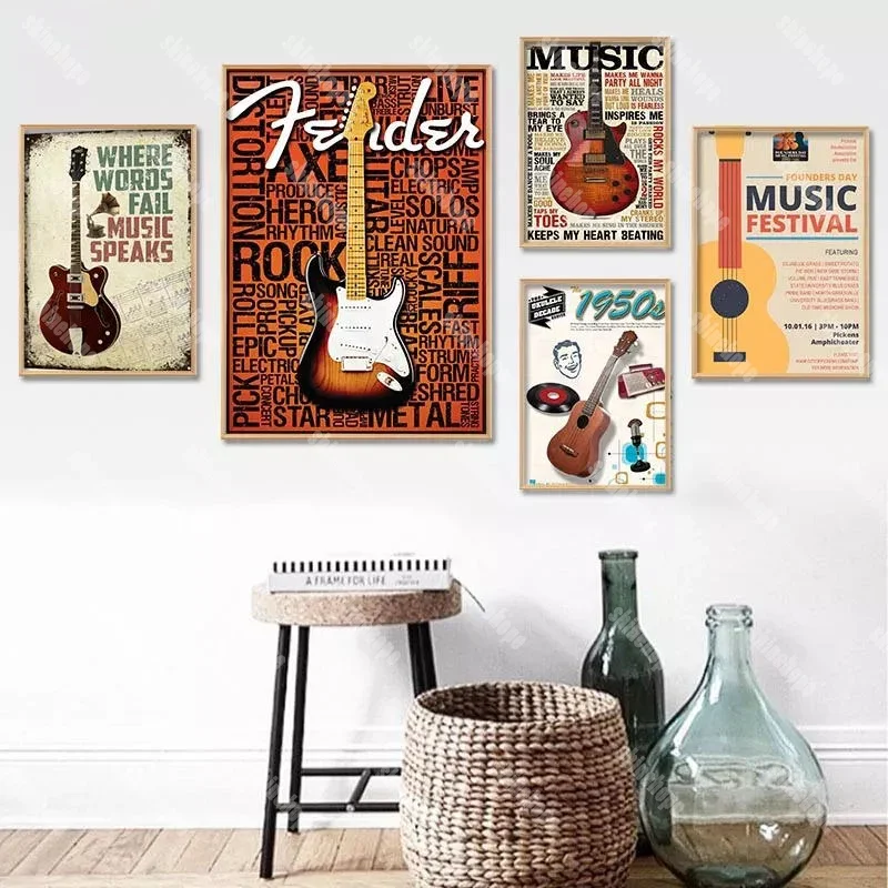 New Custom Guitar Music Poster Canvas Poster 30X45cm,40X60cm Art Home Decoration Cloth Fabric Wall Poster Print Silk Fabric