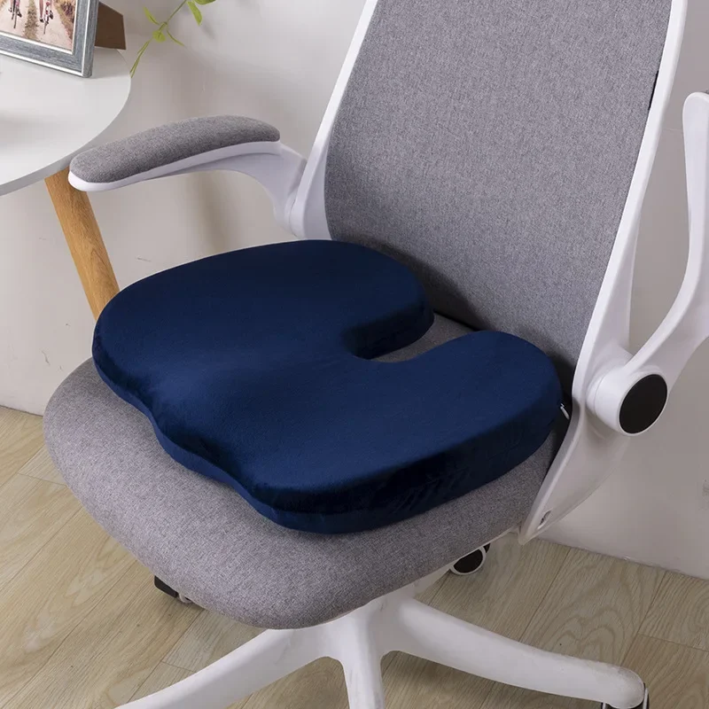 Memory Cotton U-shaped Seat Cushion Office Chair Plush Sedentary Thickened Breathable Chair Cushion