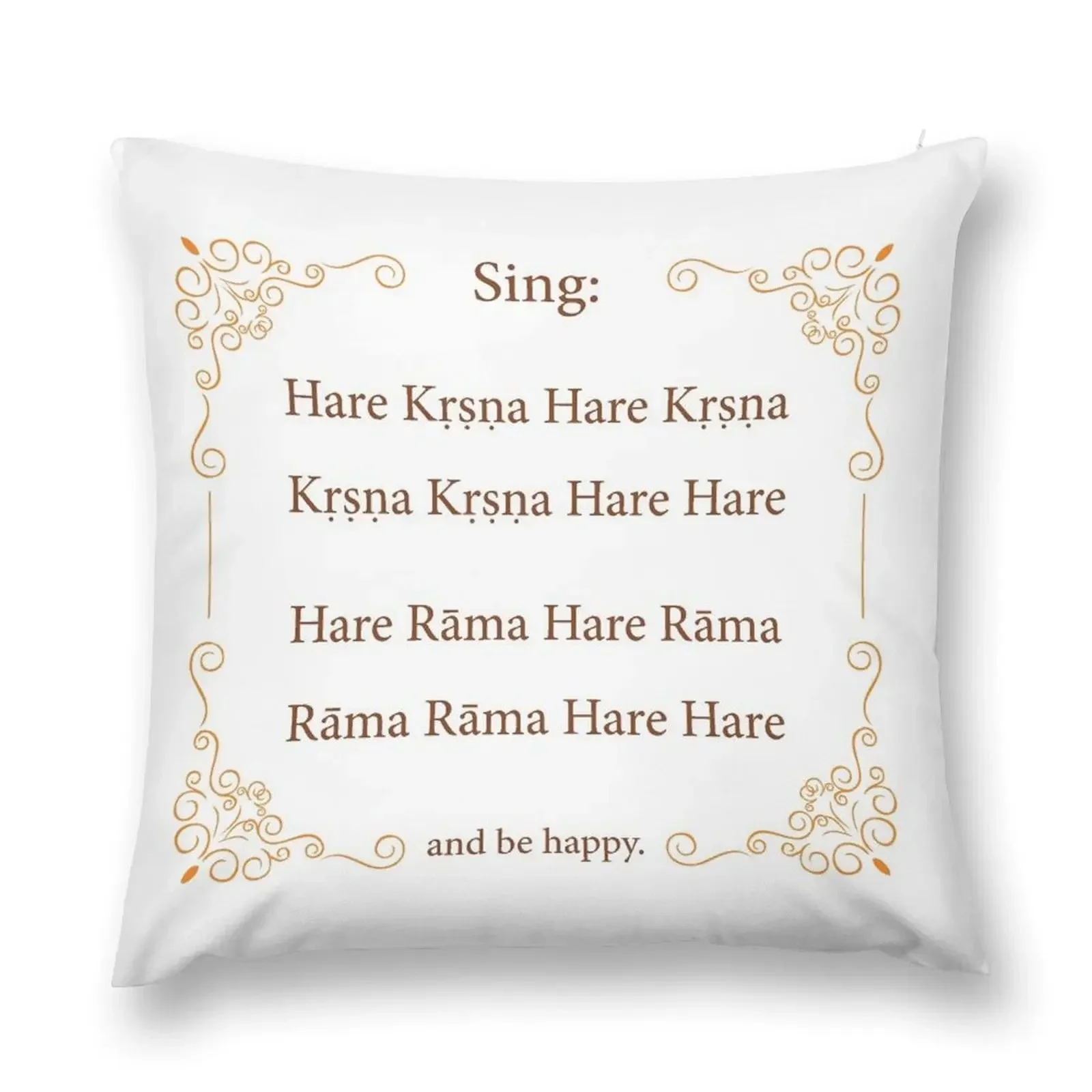 Hare Krishna Movement Mantra Throw Pillow Pillow Cases Decorative ornamental pillows pillow