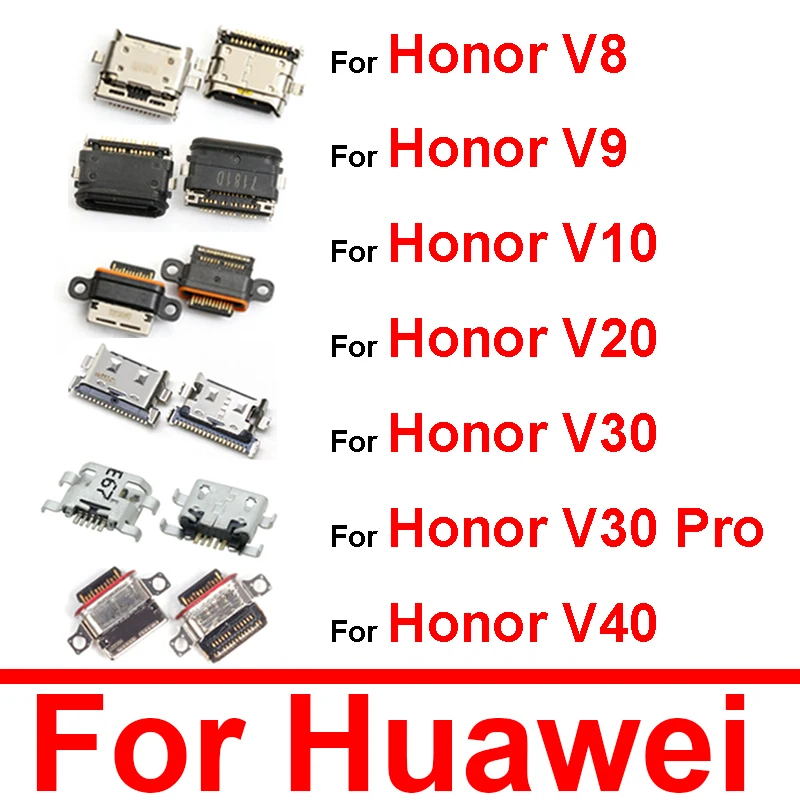 Micro USB Jack Connector Socket Dock For Huawei Honor V8 V9 V10 V20 V30 V30Pro V40 Type C Usb Charging Port Charger Plug Parts