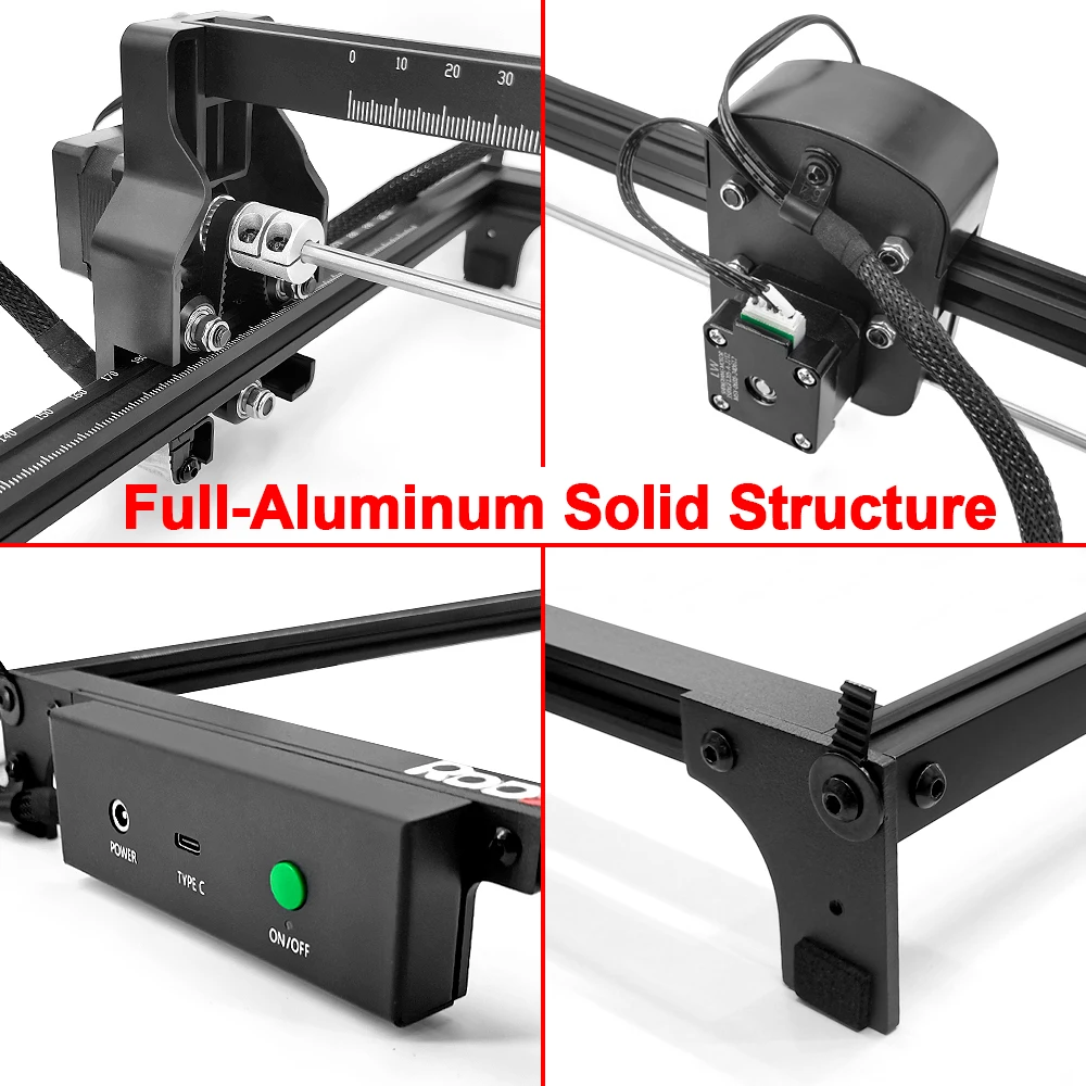 RDDSPON 7W 2.5W Macchina per incisione laser Taglio laser fai da te Macchina per incisione Logo Legno dipinto Metallo Acrilico Pelle Vetro