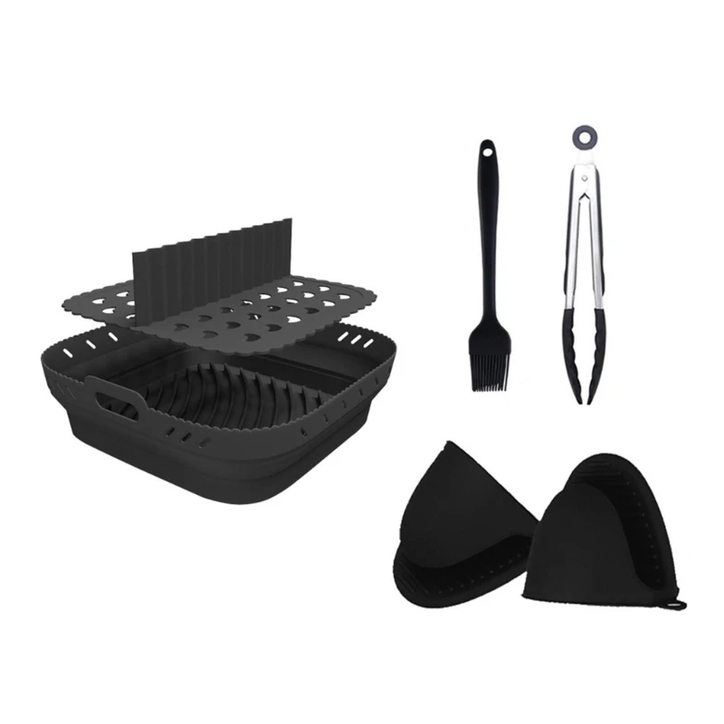 Fodera quadrata in silicone con divisore per friggitrici ad Friggitrici quadrate in silicone Dropshipping