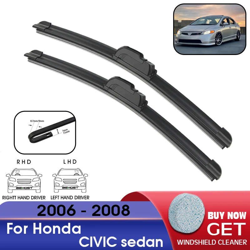 

Car Wiper Blade Front Window Windshield Rubber Refill Wiper For Honda CIVIC sedan 2006-2008 LHD / RHD 26"+24" Car Accessories