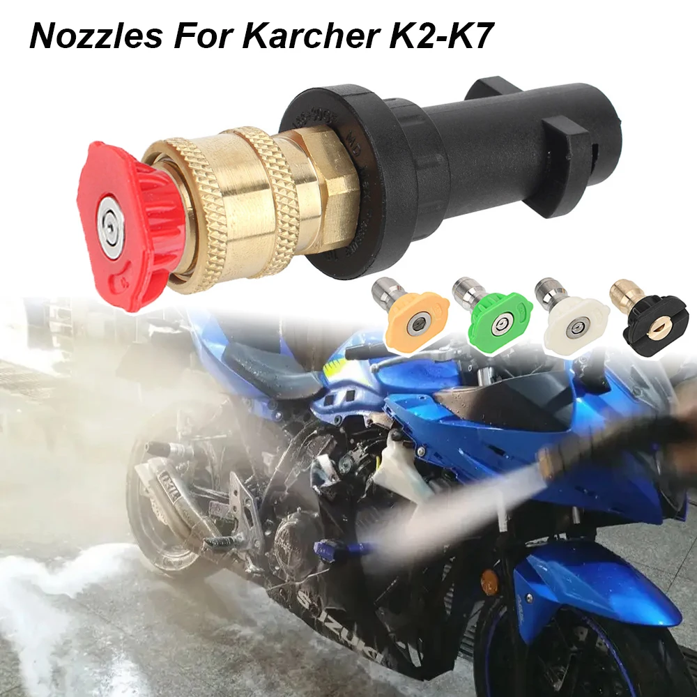 Motorcycle Washer Nozzles For Karcher K2 K3 K4 K5 K6 K7 High Pressure Gun Adapter Foam Cleaning Tools Dirt Bike Car Accessories