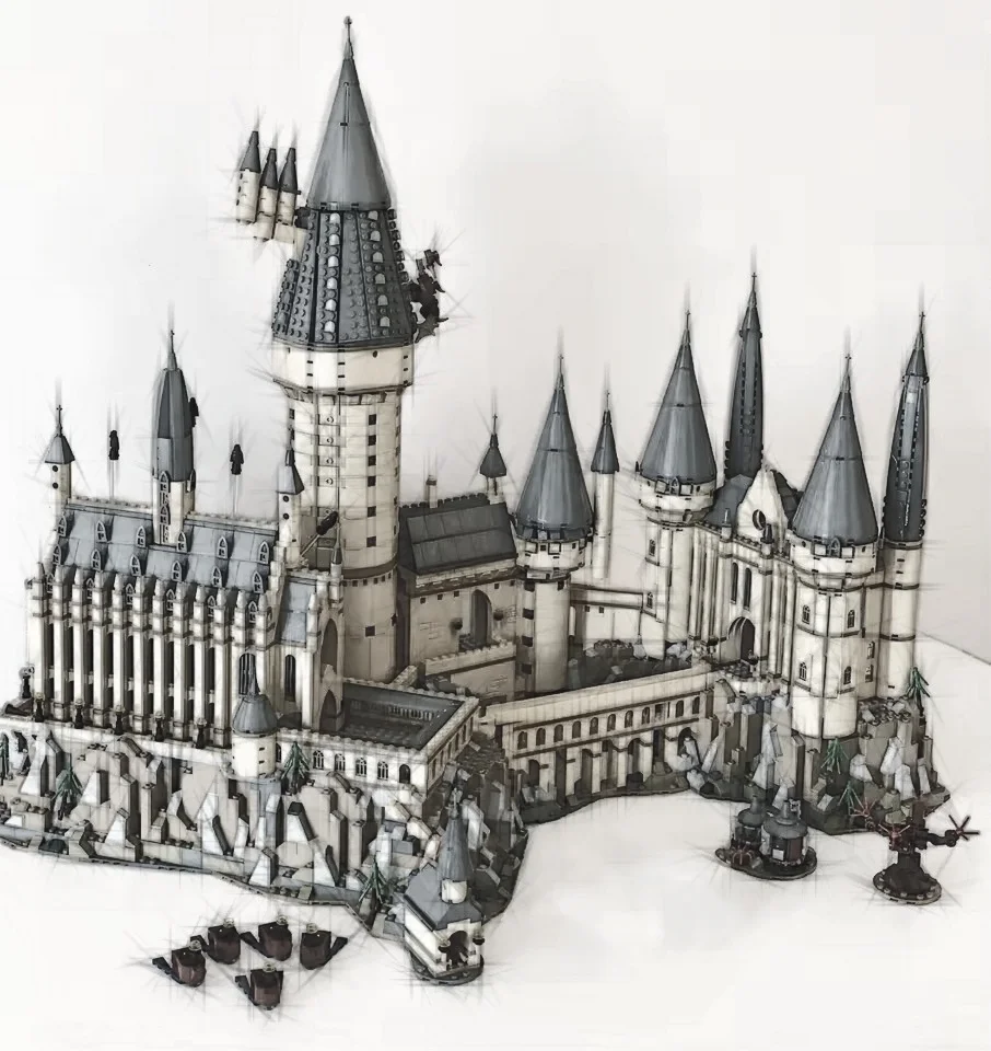 Auf Lager Film Serie Magic School 71043A Schloss Modell Kompatibel Bausteine Ziegel Spielzeug Für