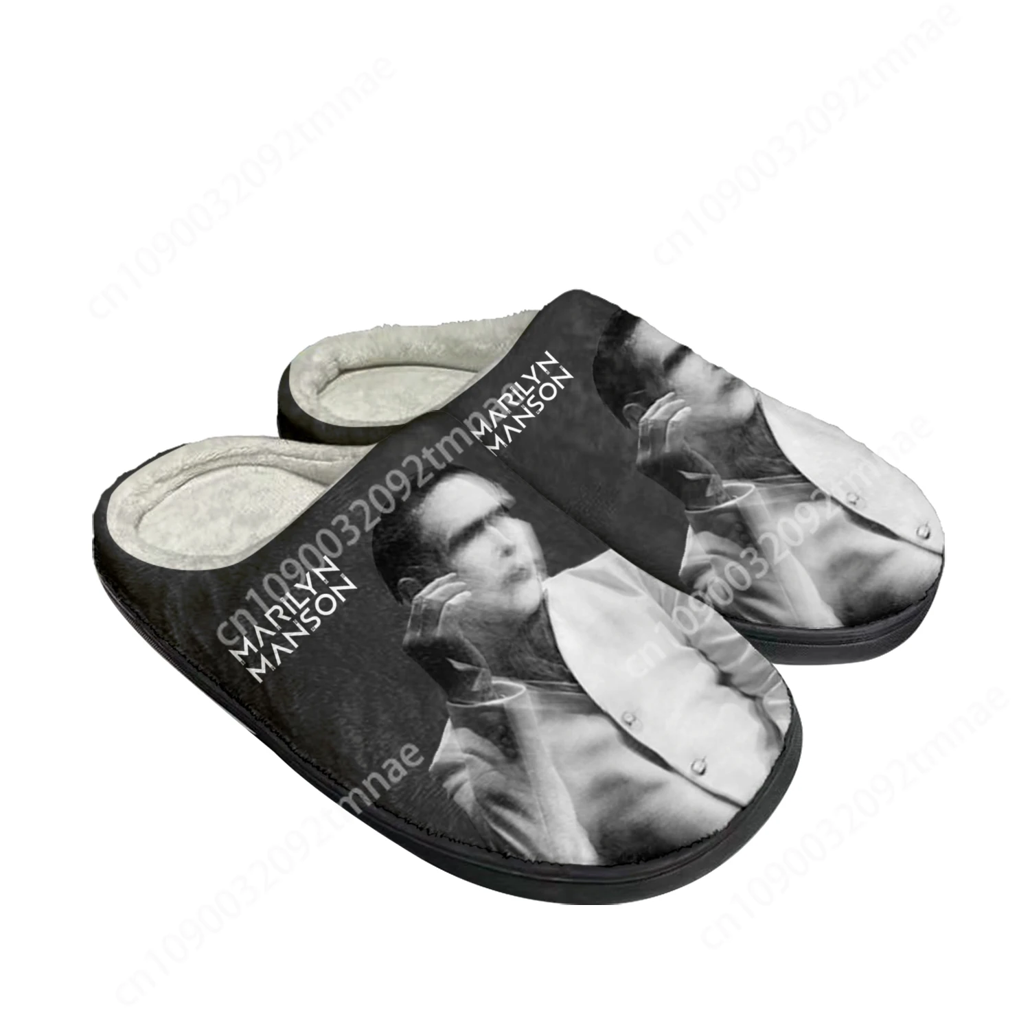 Rock Band Singer Marilyn Manson Home Cotton Custom Slippers Mens Womens Sandals Plush Bedroom Keep Warm Shoe Thermal Slipper