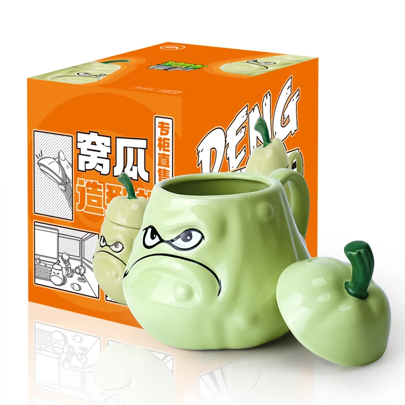 Plants Vs. Zombies Cups 500ml Gift box Creative Kawaii Squash Ceramic Mug quality good Couples Cup Gift Box Child Birthday Gifts