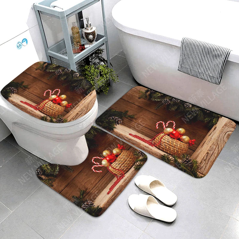 home bathroom floor mats Christmas decorations Bath Foot mat modern bathroom accessories rug Toilet mat Bathtub anti-slip carpet