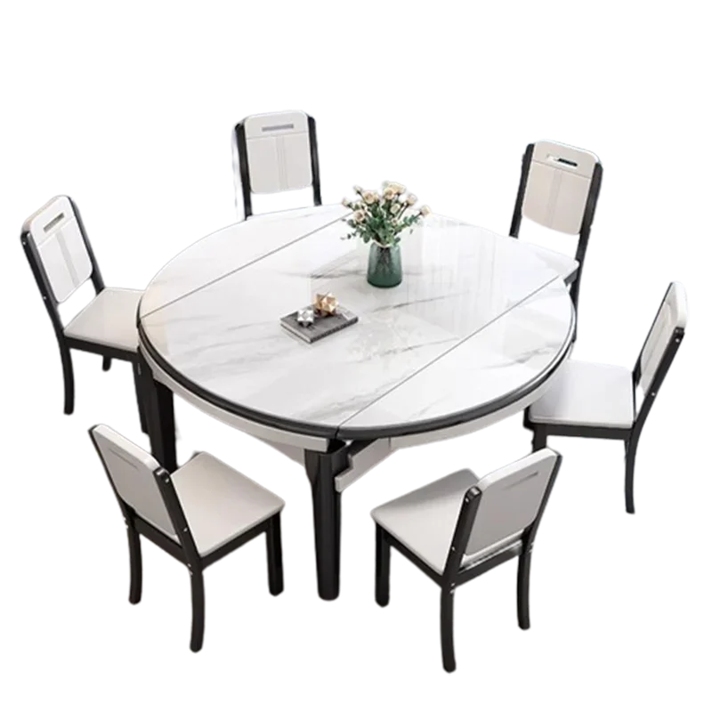 Dinning Tables Sets Elegant Dining Designer Coffee Table Oval Sedentary Round Restaurant Room Mesa Plegables Kitchen Ceramic