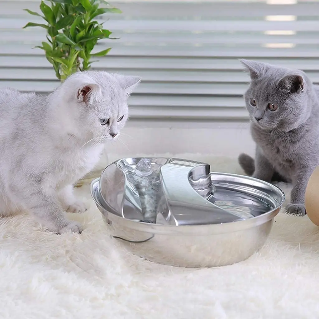 Stainless Steel Automatic Pet Water Fountain - Ultra-Quiet Circulating Drinking Bowl for Cats & Dogs
