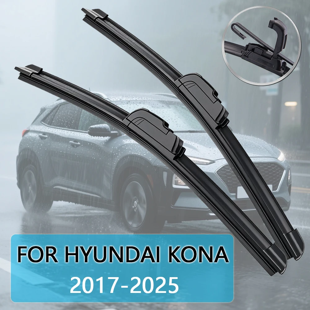 Auto Wischer Klinge Für Hyundai Kona (OS SX N OS SX2 Kauai) 2017-2025 Windschutzscheibe Gummi Refill Frontscheibe wischer Auto Zubehör