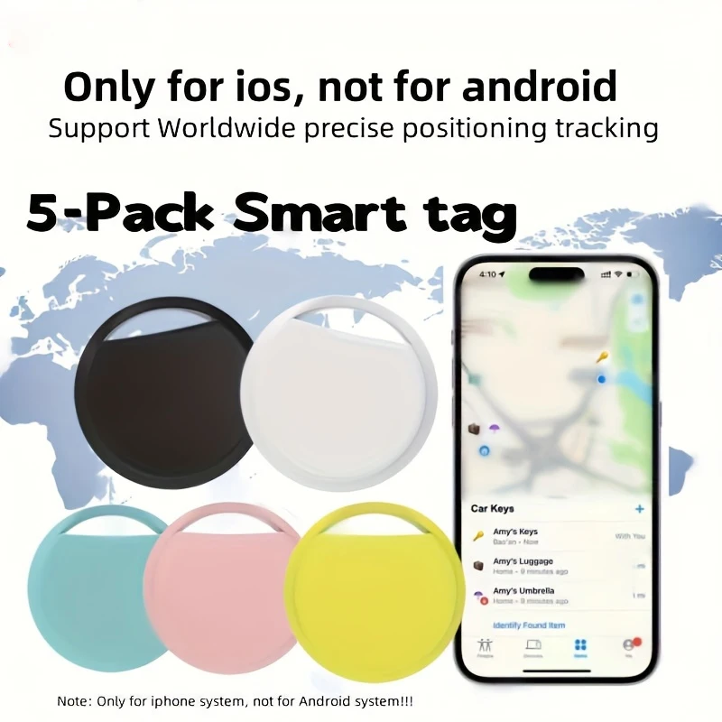 

4 упаковки и 5 упаковок для смарт-тегов IOS, GPS-трекер точного позиционирования по всему миру, для ключей, багажа, рюкзака, кошелька и т. д., праздничные подарки