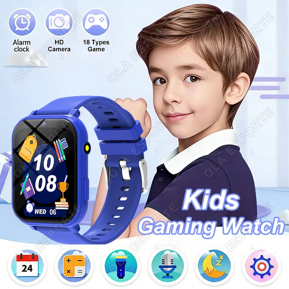 Kids Game Smart Watch Girls Boys SmartWatch For Kids Smartwatch Gifts For 4-15 Years Old Sports Pedometer Birthday Gift Children