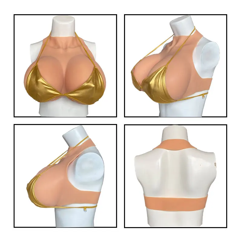Realistic Silicone Breast Forms for Crossdress Trans Celebrity Cosplay with Nipple Areola Plump Soft Shake Fake Boobs Enhance