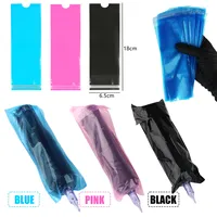 100/200pcs Big Size Tattoo Pen Bags Tattoo Pen Machine Sleeve Covers Black/Blue/Pink Clip Cord Sleeves Tattoo Accessories