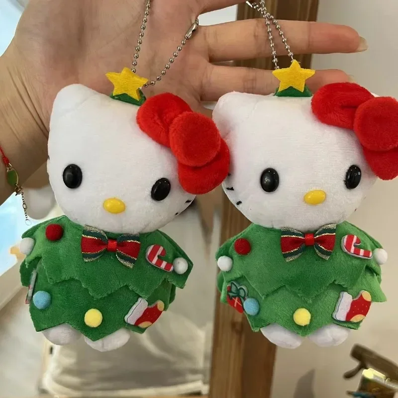 Sanrio Hello Kitty bambola di peluche cartone animato anime carino albero di Natale gonna KT gatto peluche zaino ciondolo ragazza e bambino regali di festa