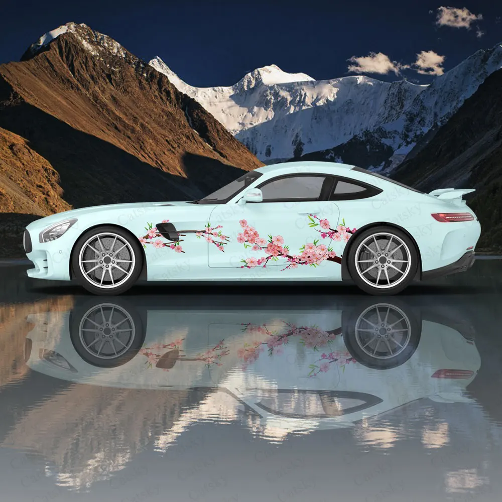 

Flowers and Branches Car Body Sticker Itasha Vinyl Car Side Decal Sticker Body Sticker Car Decor Sticker Car Protective Film