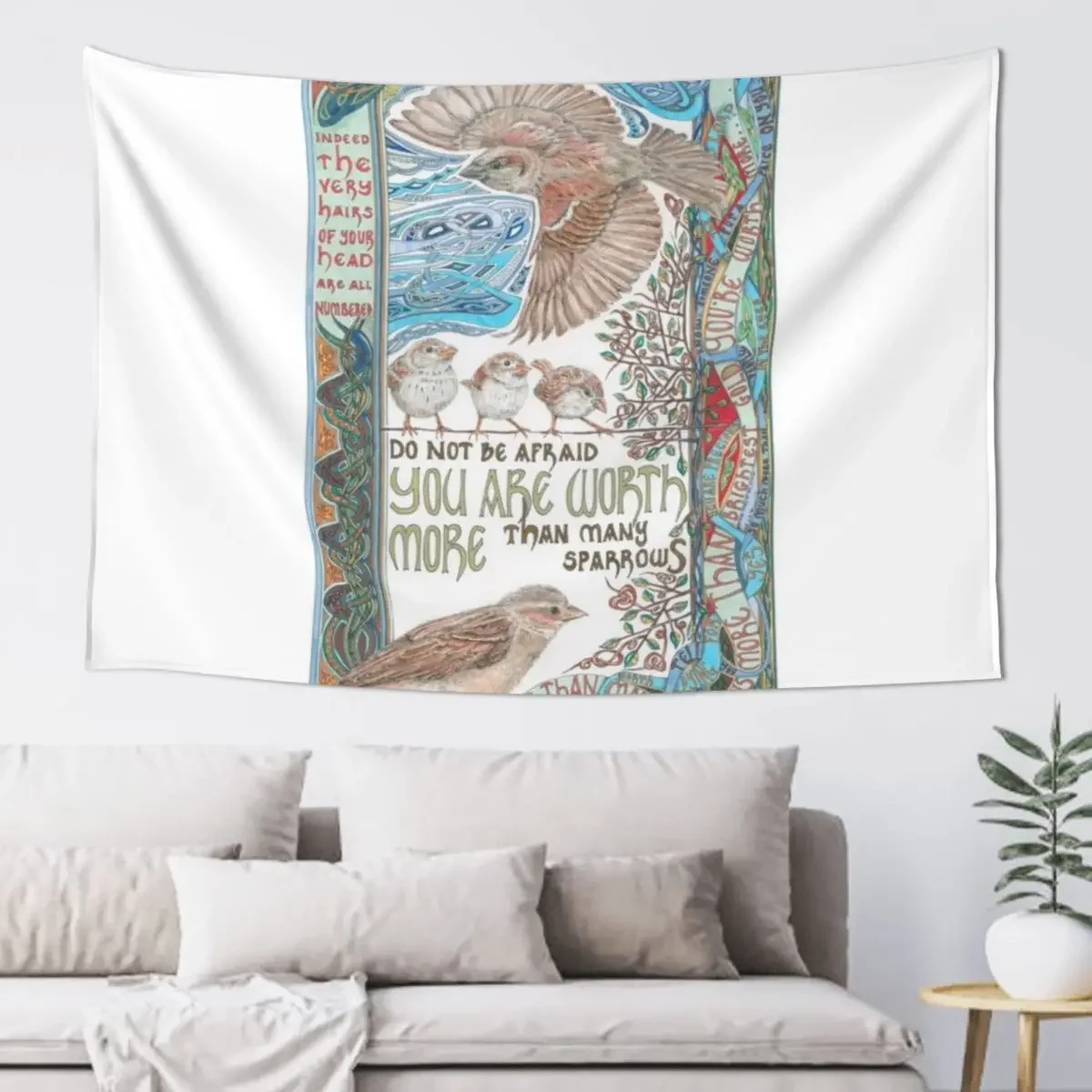 

More than Many Sparrows Tapestry Wall Art Home Decorating Tapestry