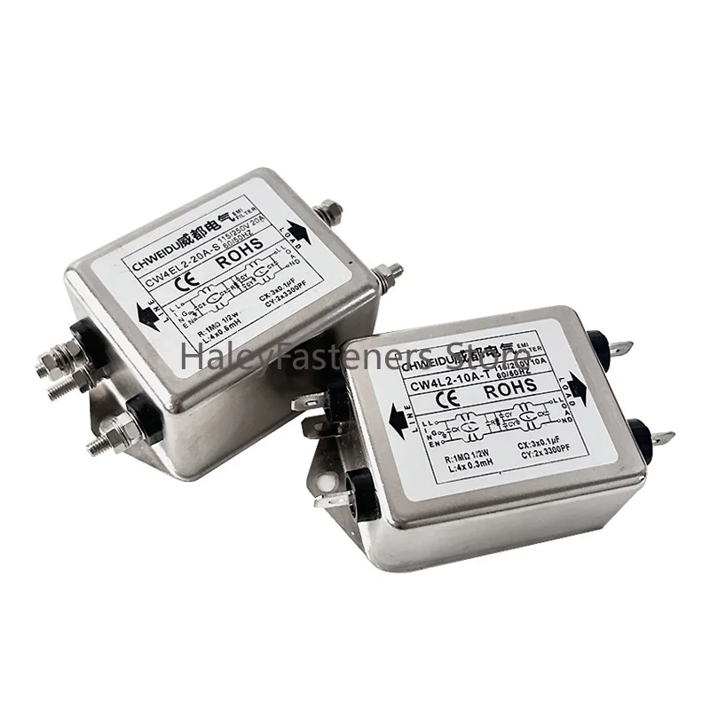 Фильтр электромагнитных помех CW12A 50A 60A 10A 20A 30A 40A S однофазный очиститель переменного тока 220 В
