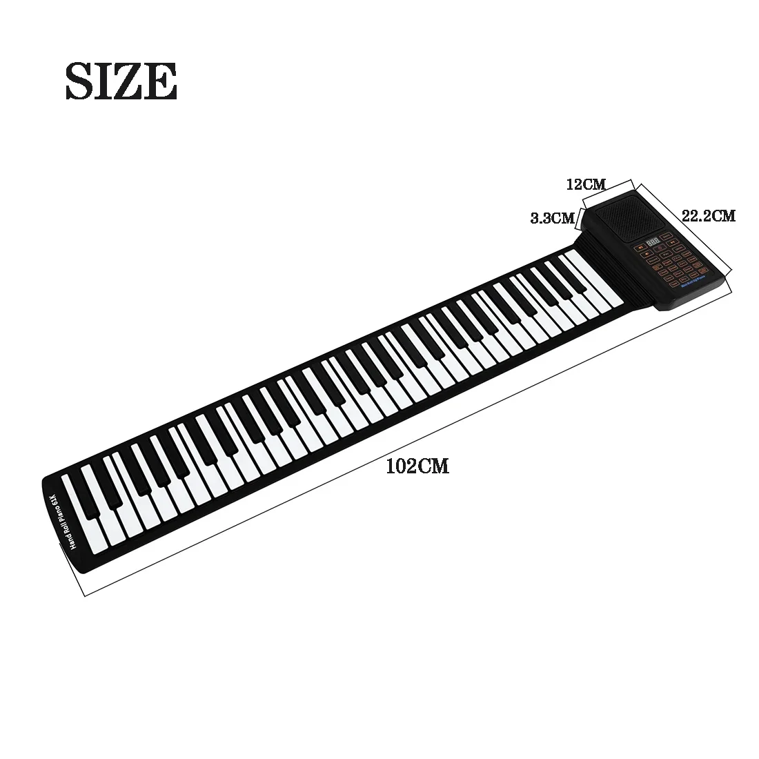 EP-15 Foldable Portable Hand Roll Up Piano 61 Keys Silicone Flexible Soft Keyboard Electronic Piano Kid Education Instrument view 2