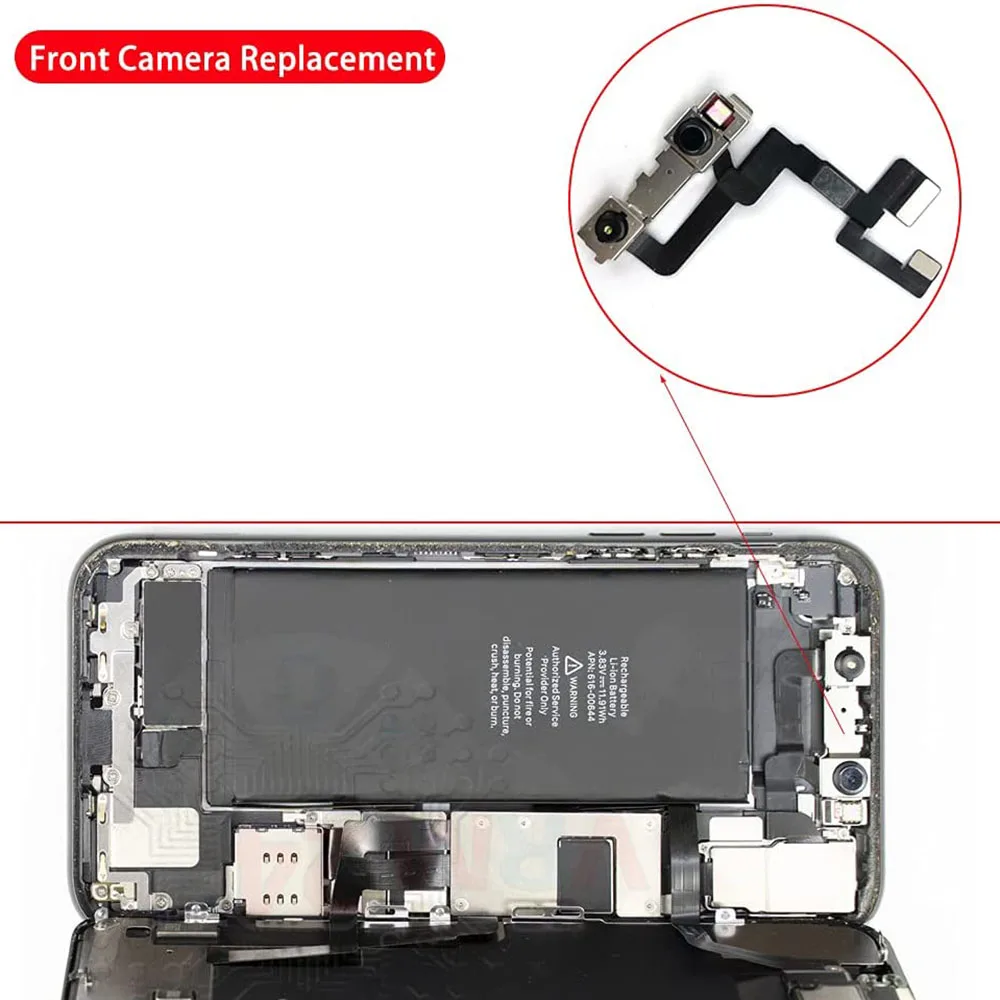 Front Facing Camera Flex Cable For iPhone X XR XSMax NO Face ID  With LCD Waterproof Sticker Replacement Parts