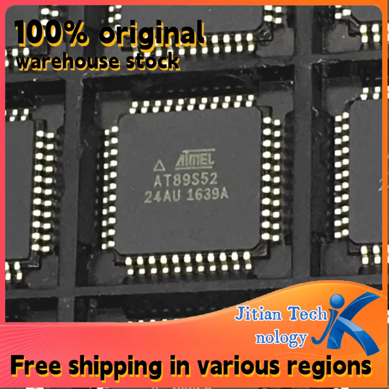 100% original inventory 10PCS AT89S52-24AU AT89S52 TQFP-44(10x10) Flash memory microcontroller chip Channel direct sales