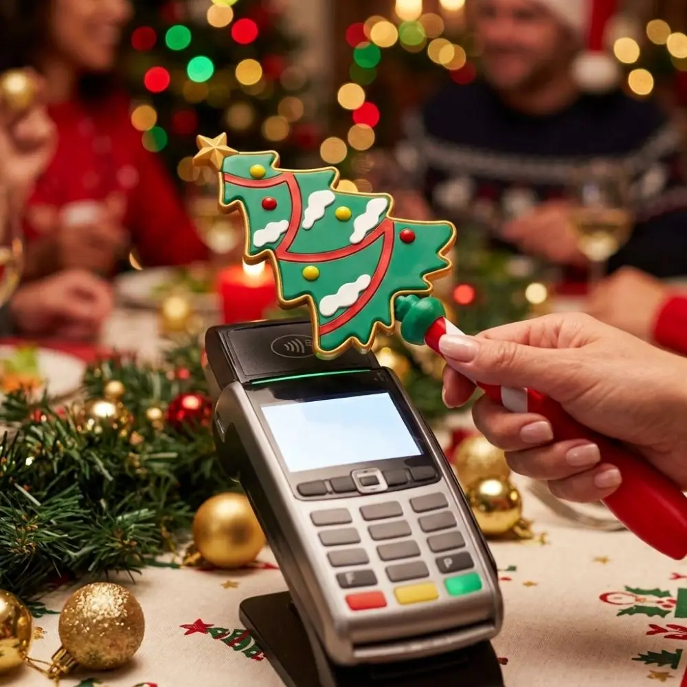 3D Printed Christmas Credit Card Wand Plastic Christmas Star Contactless Payment Wand Novelty Non-Contact Gift Box Magic Wand