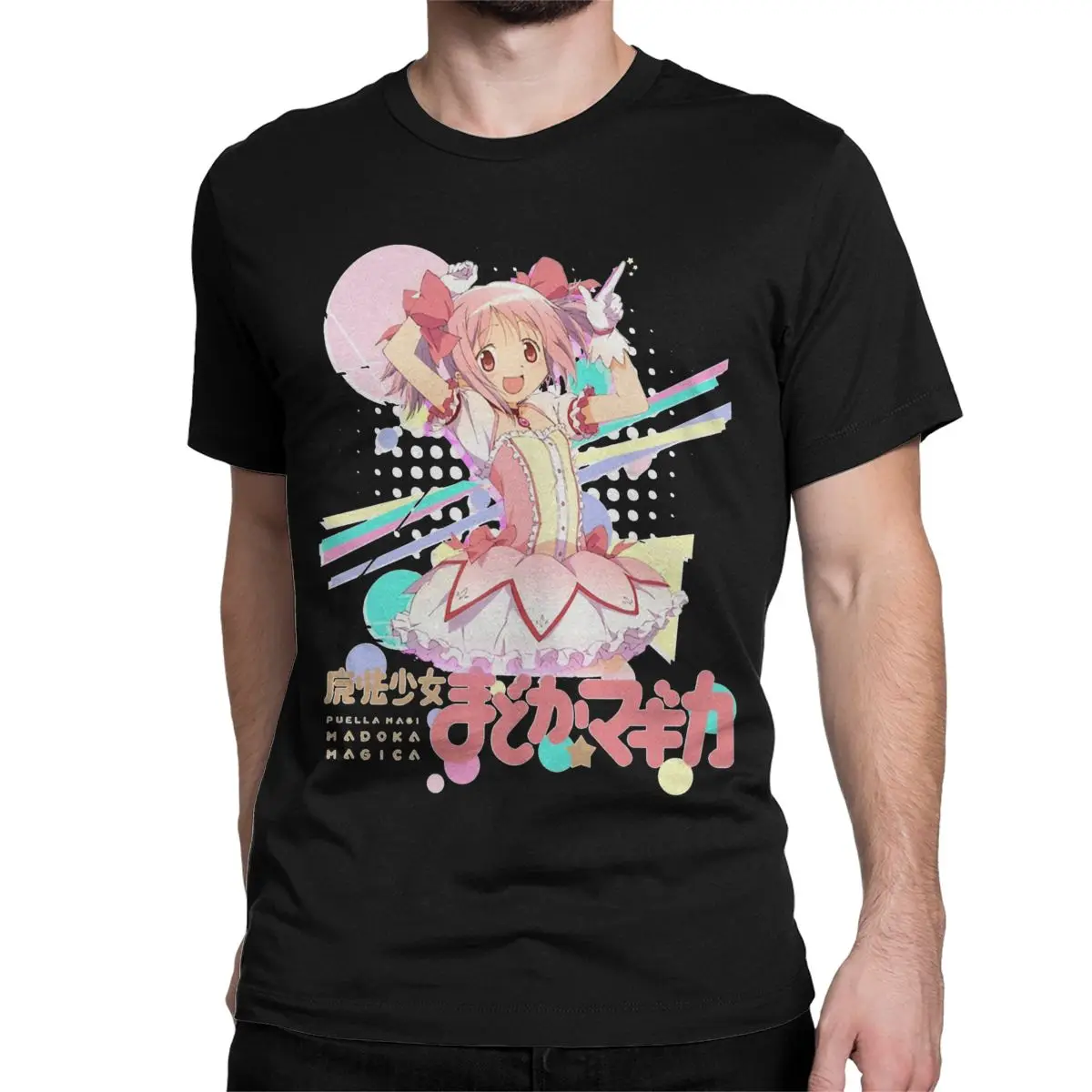 Mahou Shoujo Madoka T-Shirt Men O Neck 100% Cotton T Shirt Puella Magi Madoka Magica Short Sleeve Tee Shirt Summer Clothing