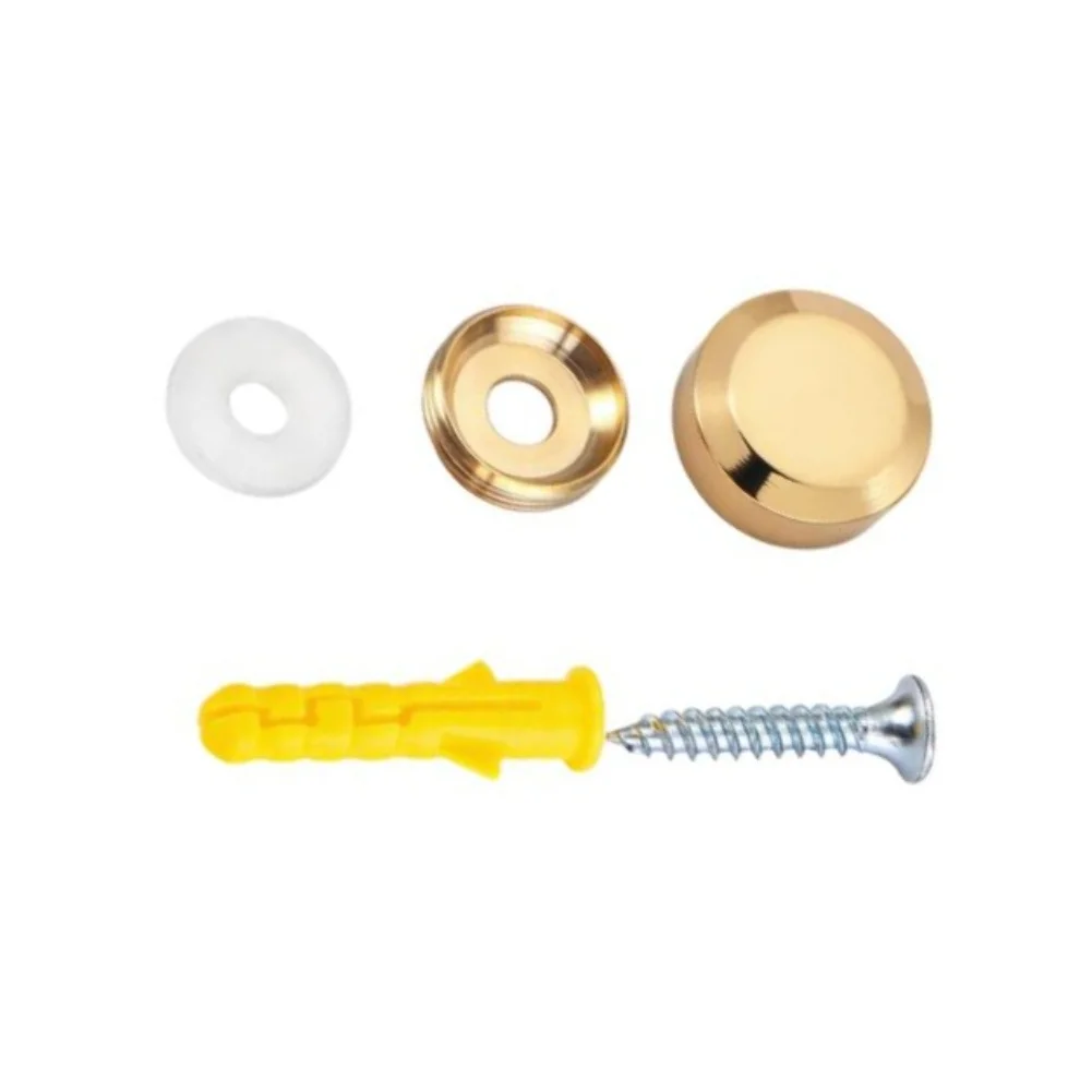 Solid Brass Mirror Screws With Decorative Gold Finish For Glass Panel Sign Wall Mounting Hardware 16mm To 25mm