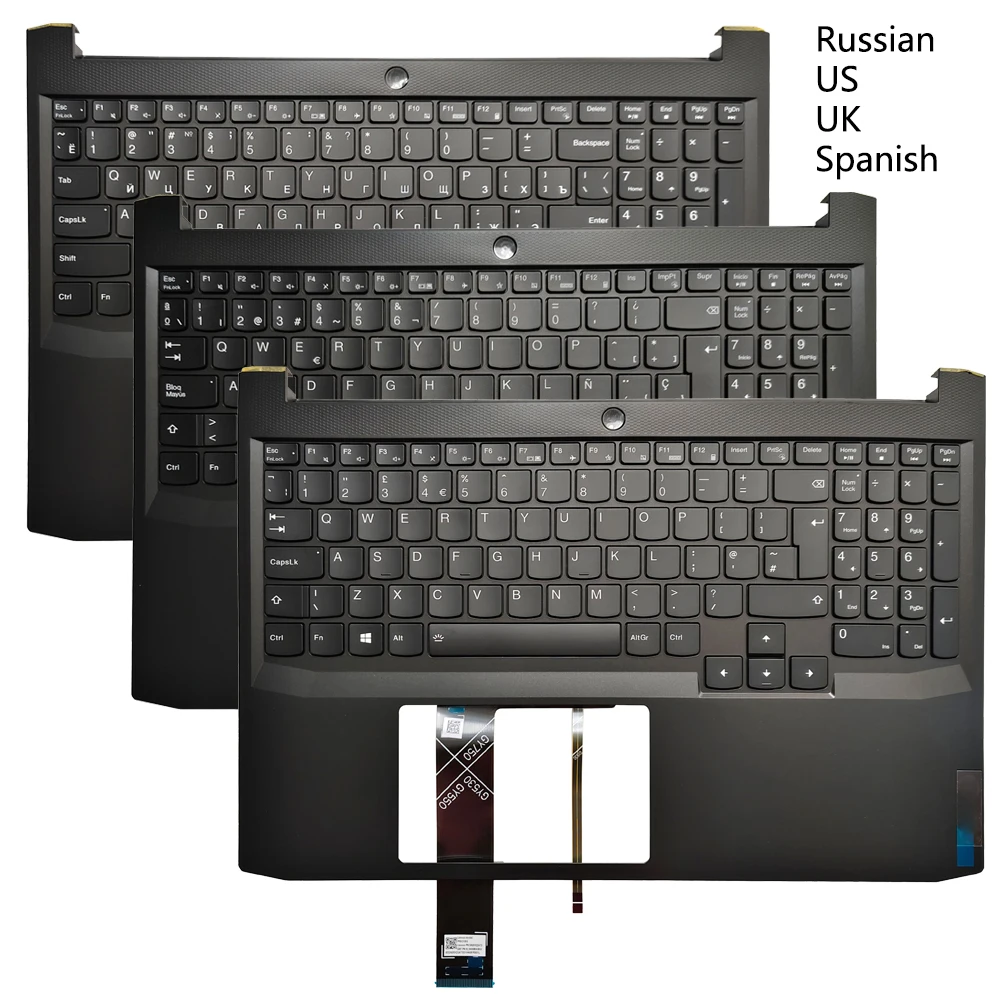 New Backlit Russian/US/UK/Spanish Keyboard For Lenovo Ideapad Gaming 3-15IHU6 3-15ACH6 Palmrest Upper Cover Case AP39J000900