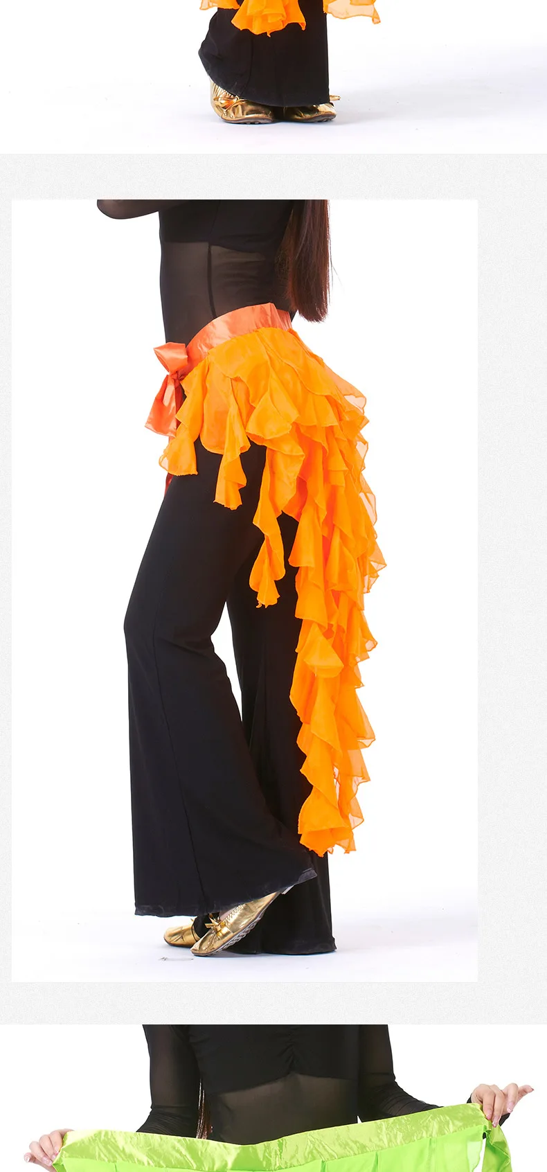 1PC frauen Bauchtanz Hüfte Schal Gürtel Rock Latin Dance Gürtel Neun Schwanz Fuchs Rock Leistung Quaste Welle rock – Detail 11