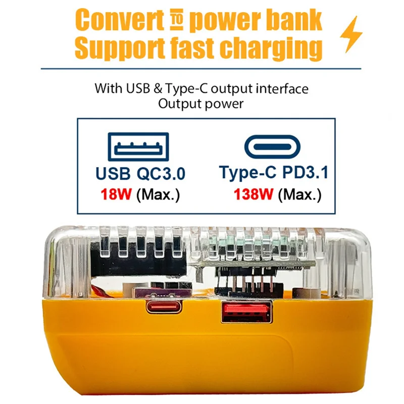 ABBP-محول بطارية ليثيوم محول لتحويل الشاحن لشاحن USB Type-C قوة البنك 138 واط