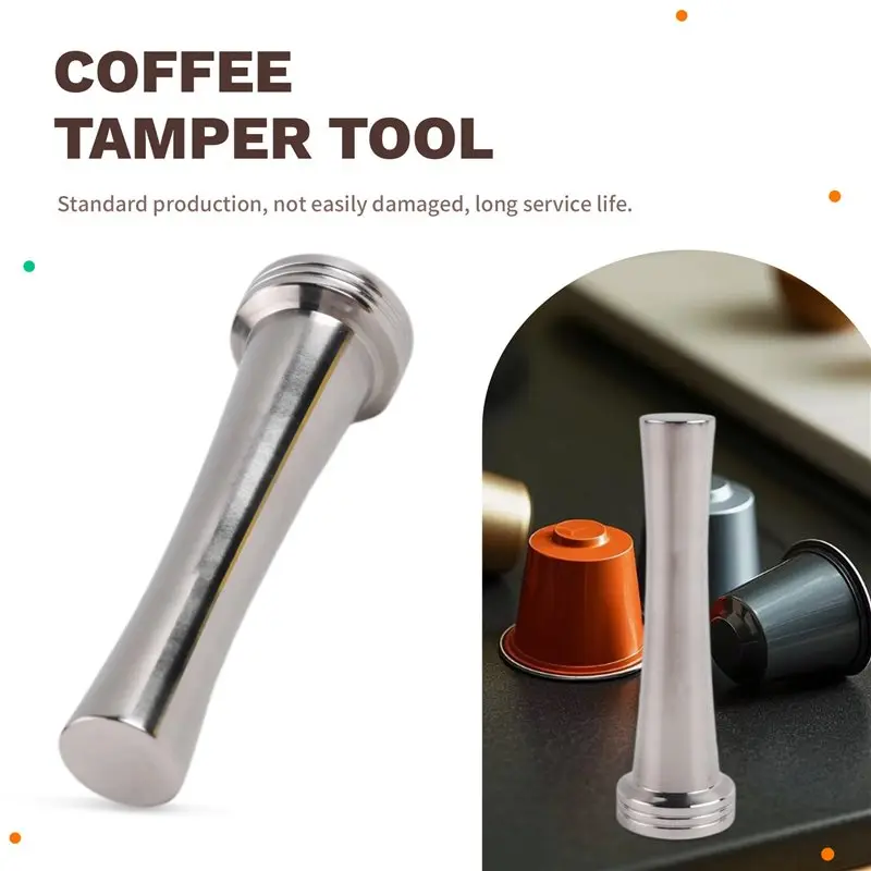 A44Z-Stainless Steel Coffee Tamper Filling Tool,Espresso Tamper Compatible For Nespresso Machine Solid Tamper Tool
