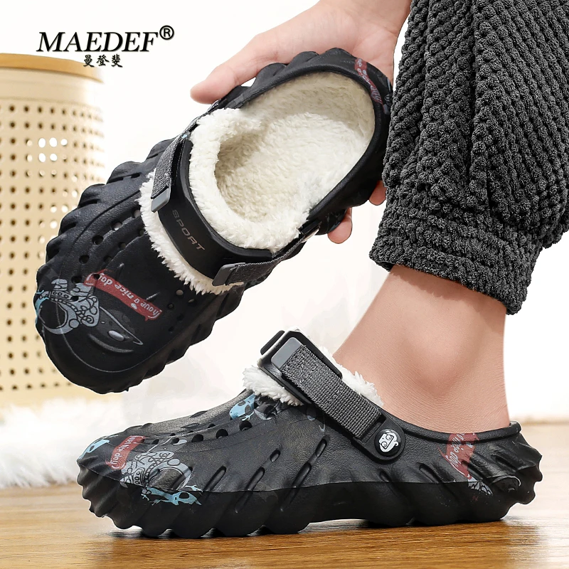 MAEDEF Winter Slippers for Men Lightweight Home Slipper Comfortable Man Beautiful Male Shoe Simple Anti-slip Men's Flats Shoes