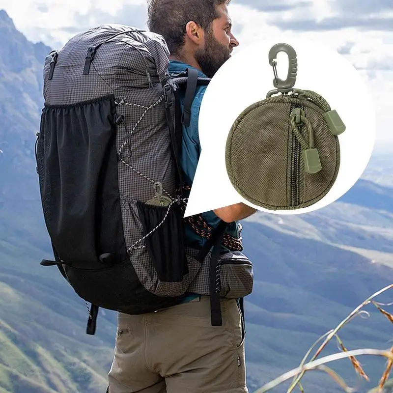 Outdoor Coin Purse Round Change Holder Coin Wallet Earphone Pack Key Case Waist Bag For Hiking Climbing Cycling Shopping