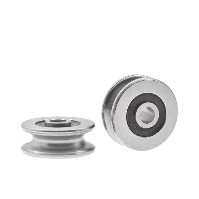 8 Peças Rolamento de Polia Não Padrão 624 4x18x7mm, Rolamento de Rolo com Canal em U, Aço Moído